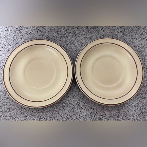 Pfaltzgraff Village Pattern Vintage Cream and Brown Teacup Set - Picture 7 of 10